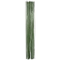 eBoot 100 Piezas Floral Wire Alambre Floral 26 Swg (0.5 mm) 14 Pulgada-Verde Oscuro